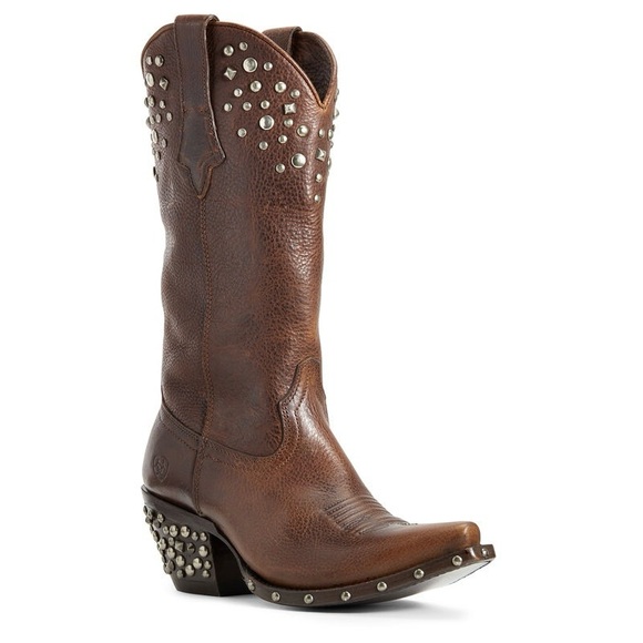 ARIAT Calypso Brown Leather Studded Western Cowboy Boot 6 - Picture 16 of 16